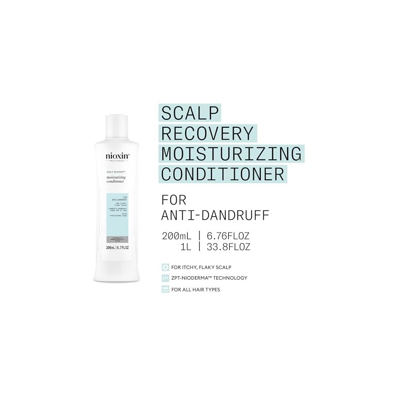 Nioxin Scalp Recovery Acondicionador hidratante anticaspa para picazón, 6.76 oz.