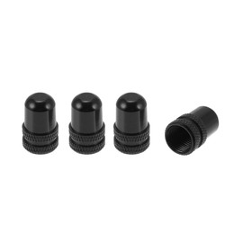 HEROFFIX 4 Pcs Dustproof Tire Valve Stem Caps 16mm Tyre Valve Dust Covers for Most Cars Truck Black Aluminum Alloy