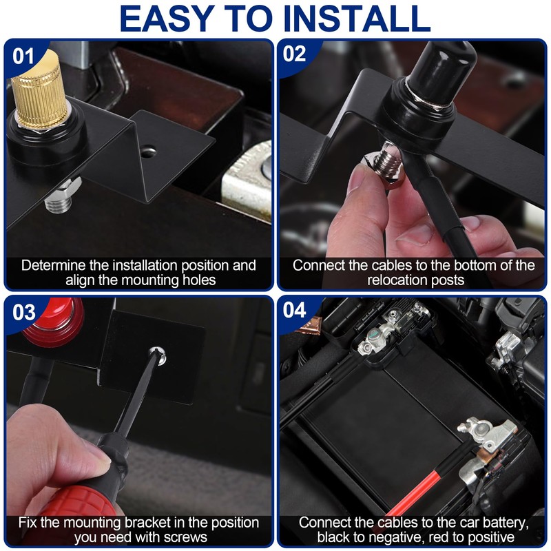 Battery Relocation Kit, Battery Jump Post Kit Heavy Duty Remote