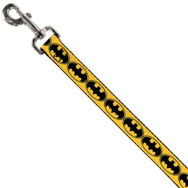 Buckle-Down "Bat Signal 3 Yellowish Black/Yellow" Dog Leash, 6'
