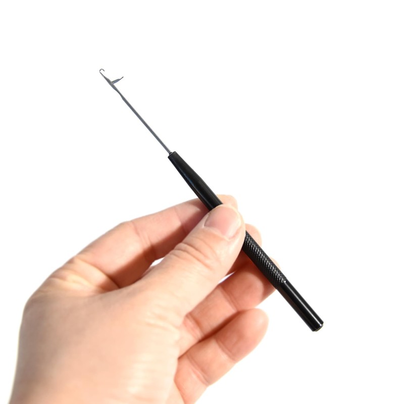 2pcs Hair Extensions Loop Needle Threader Wire Pulling Hook Needle
