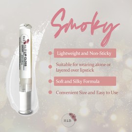 Nicole + Brizee H&B Hydrating Lip Gloss - Moisturizing, Long-Lasting Shimmer & Shine for Soft & Smooth Lips – Compact, Travel-Size, Lightweight Lip Gloss for Women - Smoky (3 Pack, 4g)