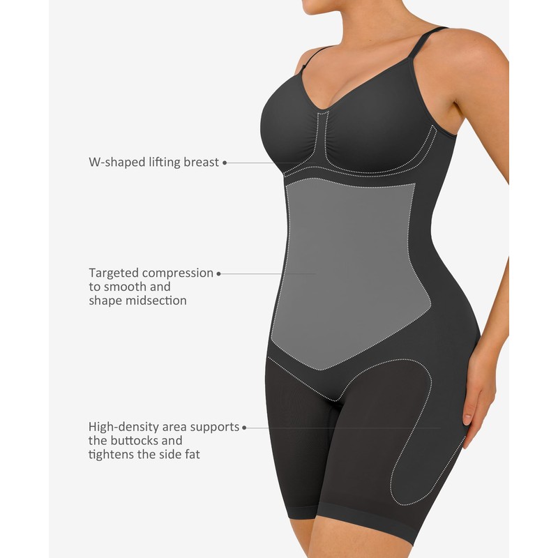 FeelinGirl Body Shaper Tummy Control Shapewear Plus Size Seamless Full