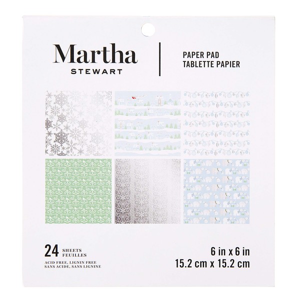 Martha Stewart Snowflake 6x6 Paper Pad, 6 x 6 inches,