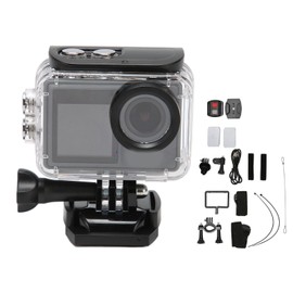 5K Waterproof Action Camera WiFi Remote Control 2.0inch and 1.3inch Dual Color Screen Sports Camera for Underwater Sports Cycling