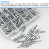 428 pieces aluminium rivets 3.2/4/5 mm, pop rivets, steel rivets,