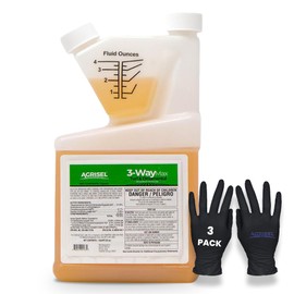 Agrisel 3 Way Max Weed Killer, Eliminate 50+ Weeds, Safe on Grass, Weed Spray, Pet Safe, Low Odor, Easy Mixing, Includes 3-Pack of Agrisel Protective Gloves, 32 Ounces