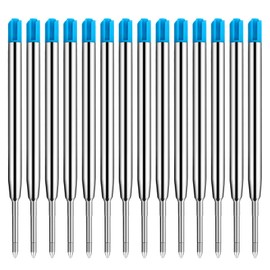 Collazoey Pack of 14 Ballpoint Pen Refills Large Capacity Refills, Compatible Set Refills, Metal Refills for G2 Format, 1.0 mm Line Width M, Ink Colour (Blue)