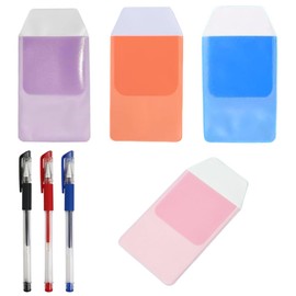 QOWUXHZ Pack of 4 Doctors Nurse Pen Bag Leak-proof Pen Holder Pocket Protector for Shirts Pen Holder for Shirts Inserted Leak-Proof for School Hospital Office with 3 Gel Pens