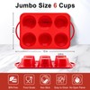 Puyeipt Jumbo Muffin Pan with Metal Frame, 6 Cup Large