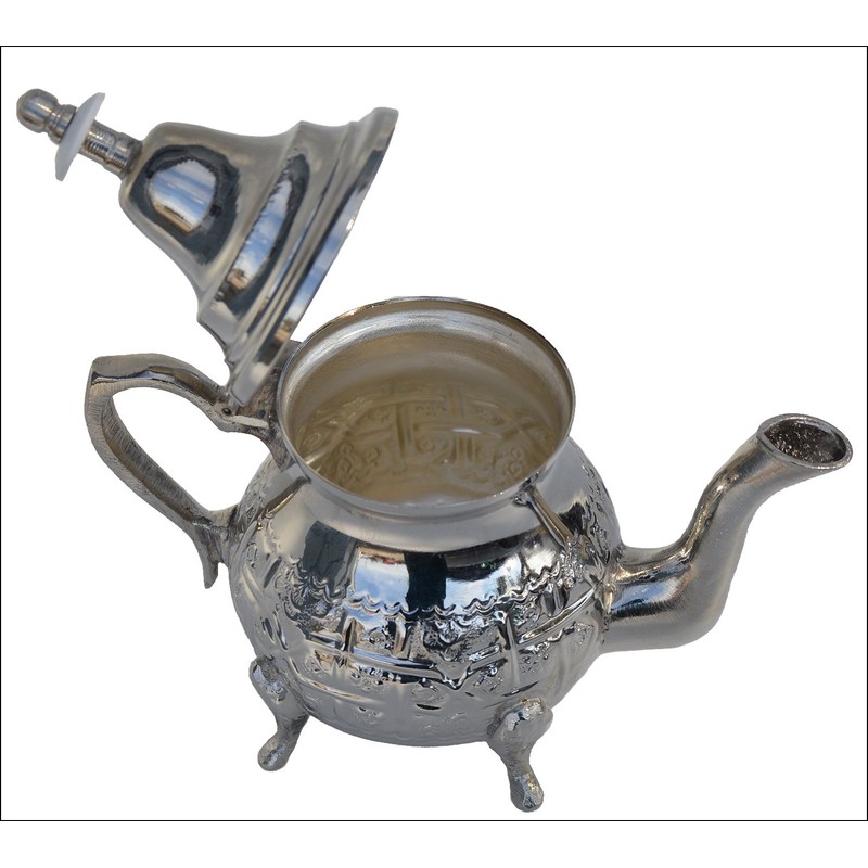 Tea Serving Moroccan Serving Tea Pot Handmade Silver Platted Kettle