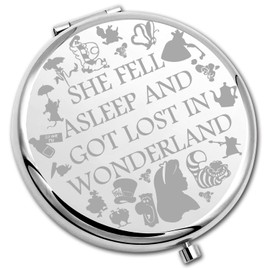PLITI Alice Gift Alice Fan Gift She Fell Asleep and Got Lost in Wonderland Compact Mirror for Fairy Tales Lover (Lost Wonderland CM)