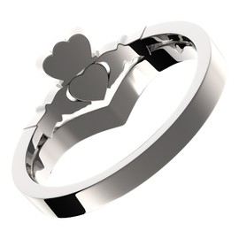 GWG Jewellery Claddagh Ring 925 Sterling Silver Adorned with Ruby Red Stones – 5 in Gift Box for Women