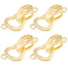 Beebeecraft 1 Box of 6 Heart Folding Clasps, 18 Carat