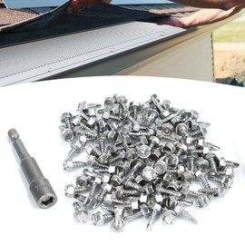 Daisypower 100PCS M4 Stainless Steel Self Drilling Screw with 7mm Magnetic Hex Driver for Gutter Guard Installation