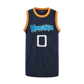 EHCSROP Youth #0 Alien Monstars Basketball Jersey for 5-16 Years Kids (Large, Navy)