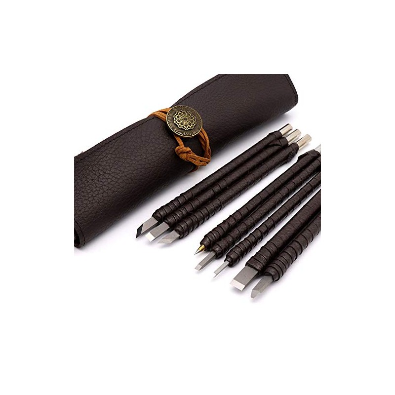 Stone Gravers 8 Pcs Manual Tungsten Steel Wood Chisel Set
