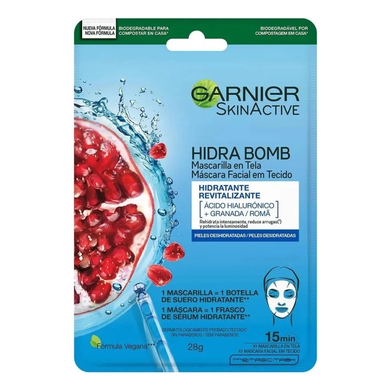 Garnier Mascarilla Facial Granada Con Ácido Hialurónico