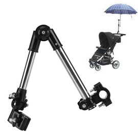 Umbrella Stand Umbrella Clamp, Umbrella Holder for Stroller Wheelchair, 360° Umbrella Clip for Chair Stretch Mount Stand Holder for Baby Stroller Pram Chair (Black)