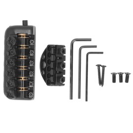 Headless Guitar Bridge Tailpiece 6 String Saddle with Worm Involved String Device Universal Accessories Black