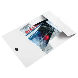 Leitz 3-Flap Folder, Holds up to 150 A4 Sheets, Elastic Closure, Flexible Plastic, White, WOW Range, 45990001
