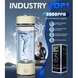 2025 Upgrade Hydrogen Water Bottle 8.0【3000 PPB (3X Standard) via SPE/PEM Tech】Hydro Water Bottle 100% Leak Proof【8-Hour Nanobubble Clustering - H₂ Persistence】NCE Nano-Electrolysis 99.99% H₂