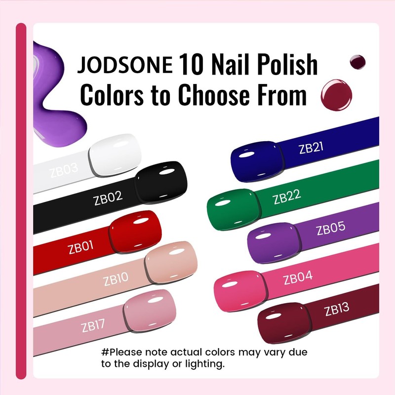 JODSONE 12 PCS Nagellack-Set mit 10 Farben Combo, 2 PCS