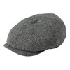 Gamble & Gunn 'Ramsden' Flat Cap Grey Herringbone Shetland Tweed
