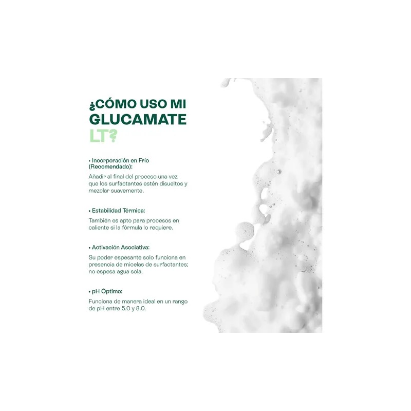 Espesante Natural Glucamate LT 1kg Hebbe Cosmetics Hipoalergénico