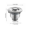 2PCS Stainless Steel Kitchen Sink Strainer W/ Filter Basket Drain