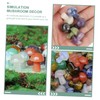IWOWHERO Set of 20 Small Mushroom Ornaments Crystal Mini Mushrooms