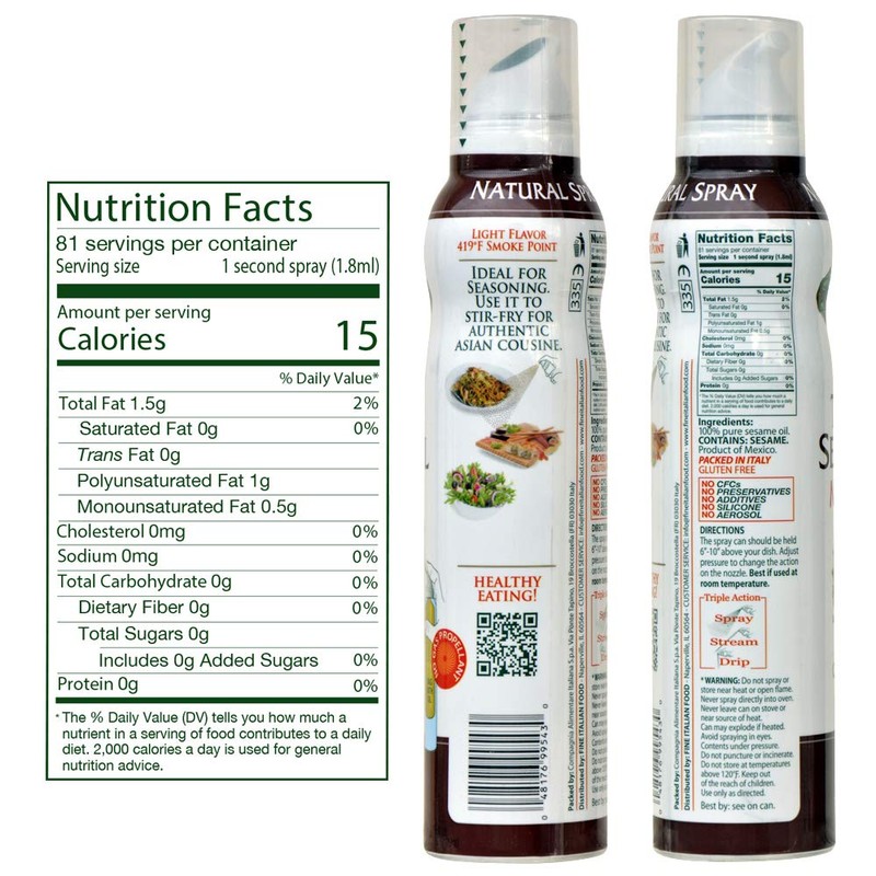Mantova Toasted Sesame Oil Spray, 5 fl. oz. (Pack of