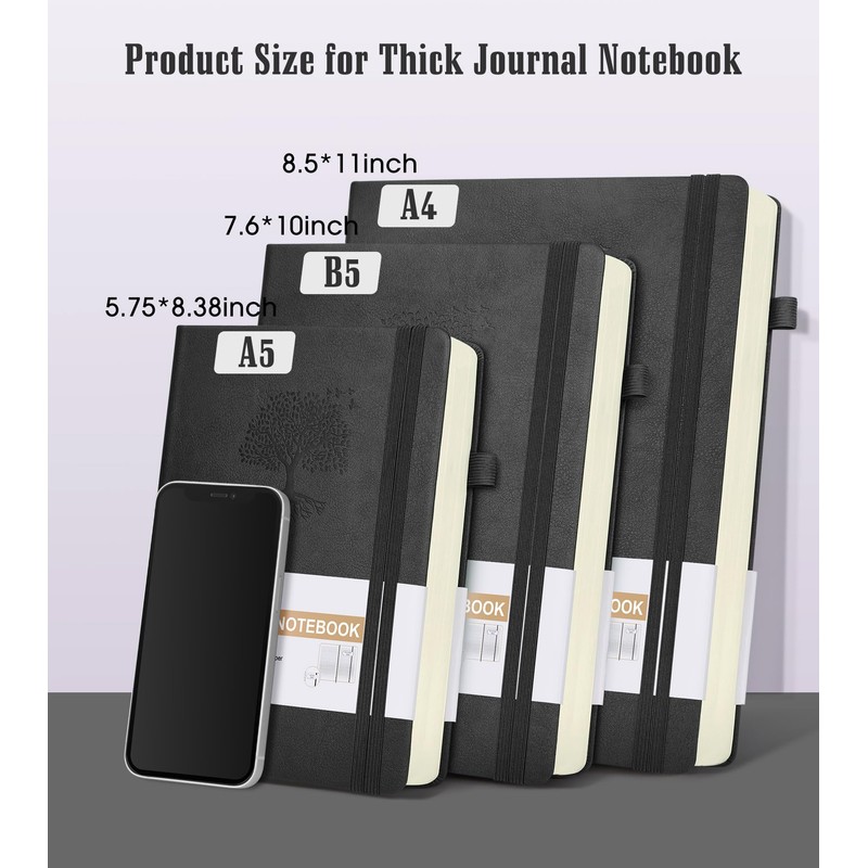Lined Journal Notebook -365 Pages A5 Thick Journals for Writing