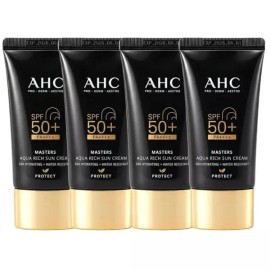 Masters 마스터즈 선크림 아쿠아리치 썬크림 60ml 4개 Masters Sun Cream Aquarich Sun Cream 60ml 4 Pieces [AHC Masters Sun Cream 60ml, 4 pieces]