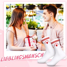 TUZELIYA Geschenk für Männer Frauen, LIEBLINGSMENSCH Socken 36-41, Geburtstag Valentinstag Weihnachten Herzenmensch Geschenkideen, für Freundin Partner Beste Freundin, Rosa