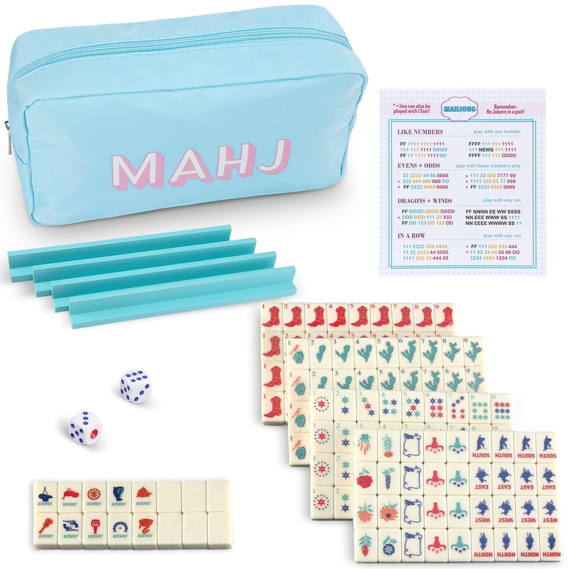 Mini American Mahjong Tile Set Include 160 0.8 Inch Mahjong