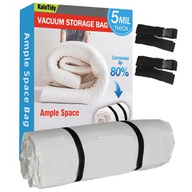 Twin Foam Mattress Vacuum Bag With Straps for Moving and Storage, Space Saver Sealer Compression Bags for Comforters, Blankets, Pillows, Bedding, Clothes, 86.6in x 51.2in Vacuum Storage Bag