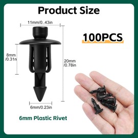 Richunie Plastic Rivets 6mm 100pcs Plastic Rivets Plastic Clips Rivets Motorcycle Trim Mounting Plate