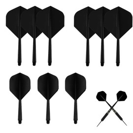 Pack of 9 Dart Flights, Dart Flight, Screw In One Dart Accessory Set, Darts Accessories, Dart Shaft Professional Sports Accessories, Black