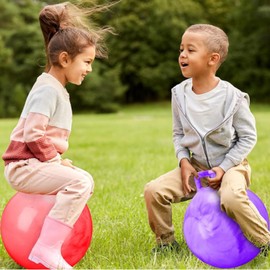 Space Hopper Jumping Ball with Handle Inflatable Bouncy Hopper with Manual Pump 20 Inches Hopping Ball Sit and Hoppity Bouncer Ball Hop Ball Toy Jumping Toy for Kids Adult Indoor Outdoor Toddler Toy