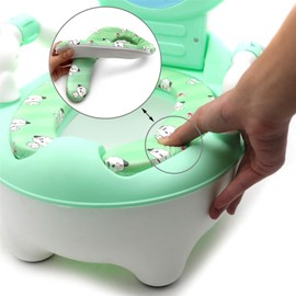 XKMT- Baby Kids Portable Green Bear Portable Potty Training Toilet Seat With Pad Toddler Lovely Toilet Comfortable Soft Seat Stool Chair [P/N: ET-BABY003-GREEN]