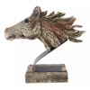 Faux Driftwood Equine Thoroughbred Mustang Horse Head Desktop Plaque Sculpture