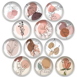 12Pcs Glass Fridge Magnets Sticker, Cute Heavy Duty Fridge Magnets for Locker, Strong Refrigerator Magnets for Office Kitchen Whiteboard Home Decorative Magnets for Gift