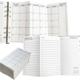 A6 Monthly Planner Refills, July 2025 - June 2027, Monthly Calendar & Important Dates & Goals & To Do & Notes, Foldable design with 6-Ring Binder, Perfect for Planning & Organization, 6-Hole Punched