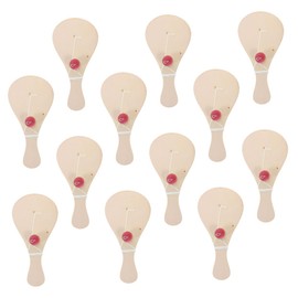 Vaguelly 12pcs Racket Painting Toys Unfinished Toy Paddle Small Paddle Blank Paddle Ball Paddle Smash Outdoor Game Unfinished Paddle Ball Paddle Ball Bulk Paddle Game Wood Beige