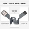 JASGOOD 2 Pack Canvas Web Belts Double D Ring Buckle