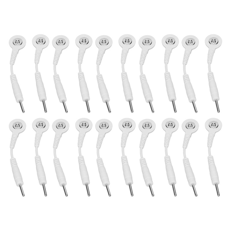20Pcs Electrode Wires 2.0in Portable Replacement Button Electrode Lead Wires