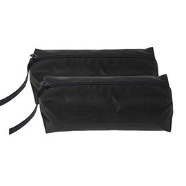 SUPERTOOL 2 Pack Tools Organizer Pocket Canvas Small Tool Bag Multi-Purpose Heavy Duty Tool Pouch Tote Bags with Hanging Loop for Wrenches, Screwdrivers, etc (S, Black)