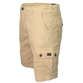 Xact Men's Cotton Twill Cargo Shorts, Regular Fit (Stone) 42