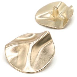 Gold Metal Shank Buttons - 3 Size Options - 12 Pcs Wavy Irregular Metal Shank Buttons Large for Men Women Blazer Coat Uniform Shirt Suit and Jacket Sewing Craft DIY 0.90 Inch (23mm), EM16402